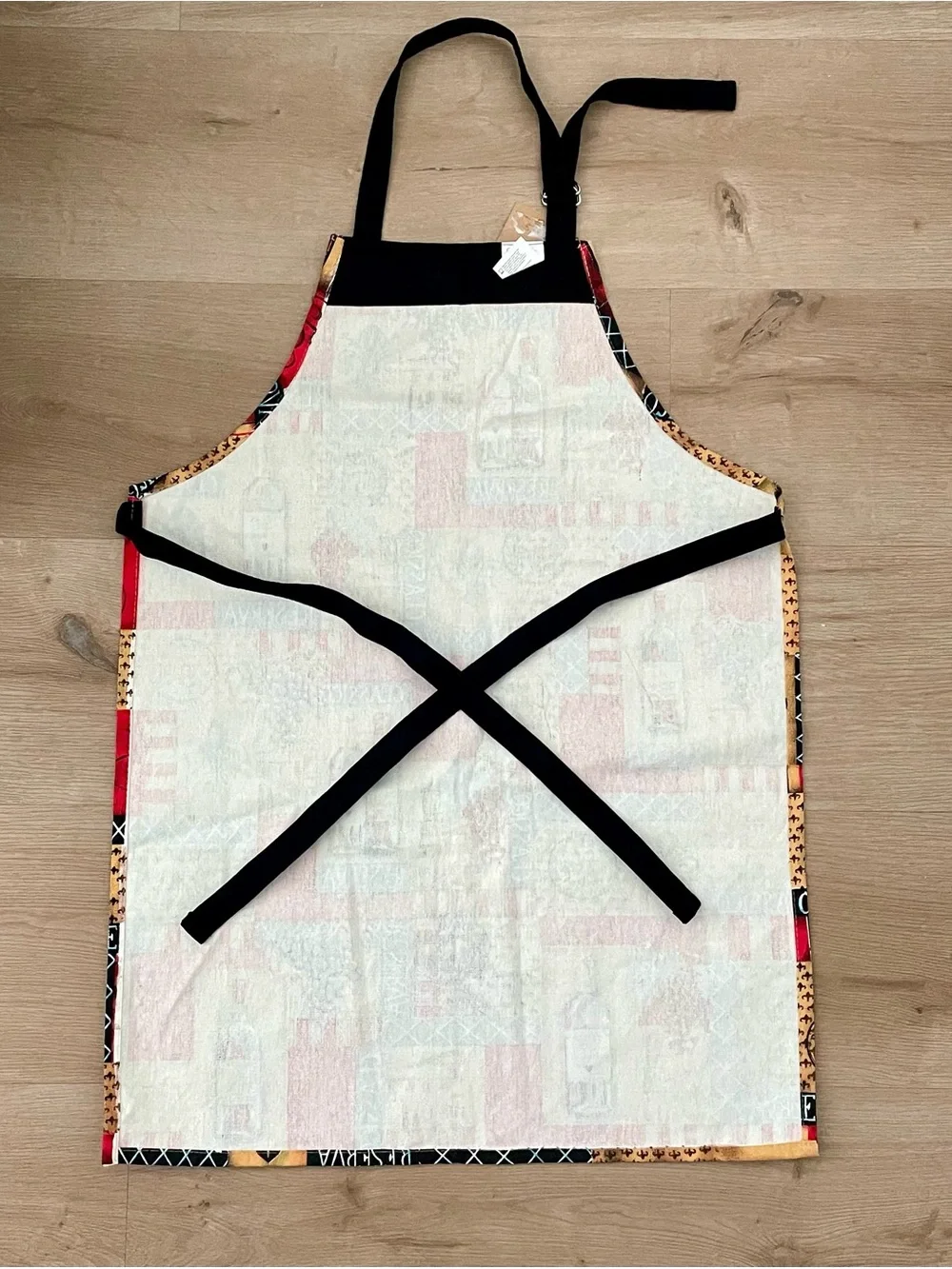 NWT Kay Dee Designs Chef Apron with Wine Bottle Print - Red, Tan, Green